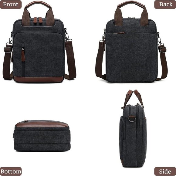 Mens Crossbody Shoulder Bag Canvas Messenger Bag Work Bag - Picture 6 of 7